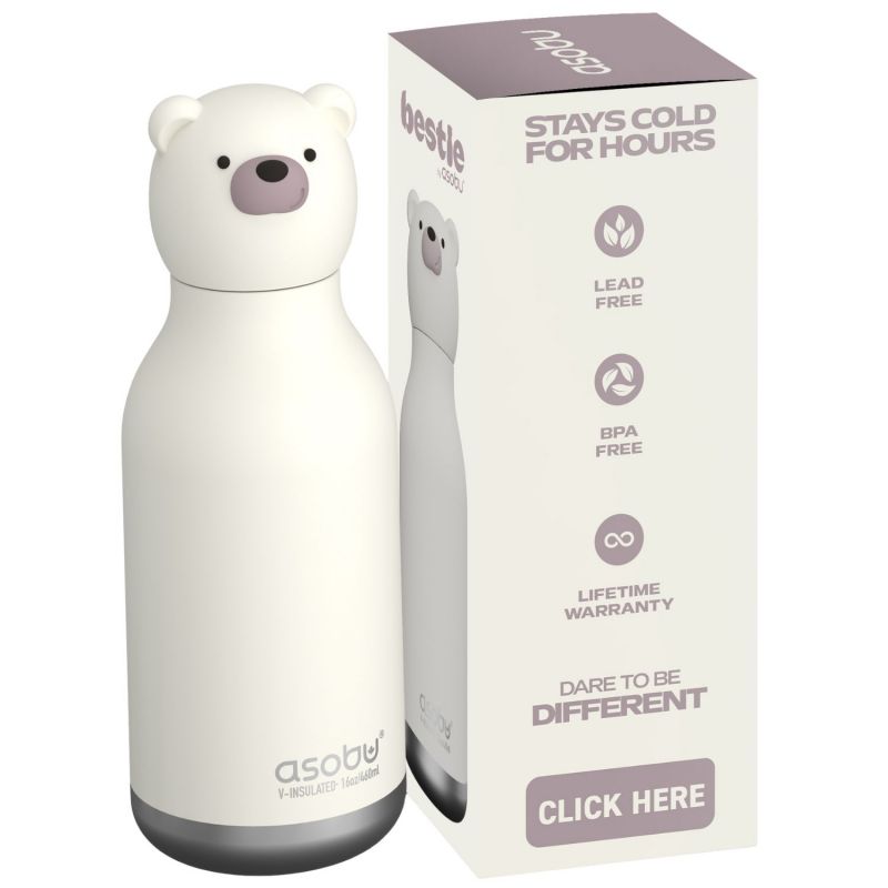 Gourde isotherme Bestie - Ours Blanc