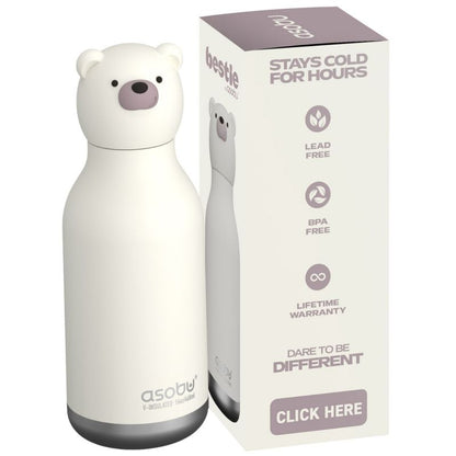 Gourde isotherme Bestie - Ours Blanc