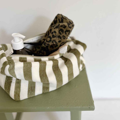 Trousse De Toilette Vic Éponge - Rayée Kaki