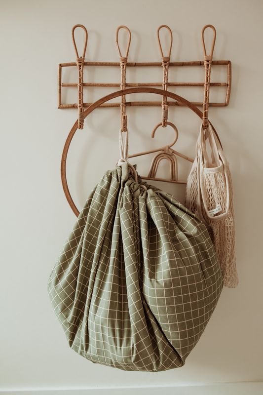 Sac De Rangement/Tapis De Jeu - Organic Grid Green
