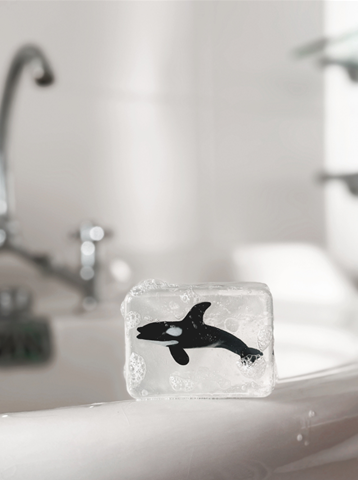 Savon transparent avec figurine - Animaux nordiques/marins