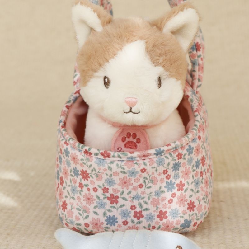 Peluche chat avec sac de transport - Marley