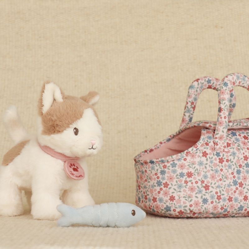 Peluche chat avec sac de transport - Marley