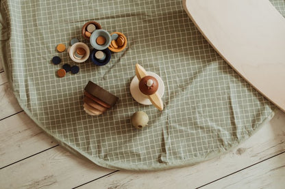 Sac De Rangement/Tapis De Jeu - Organic Grid Green