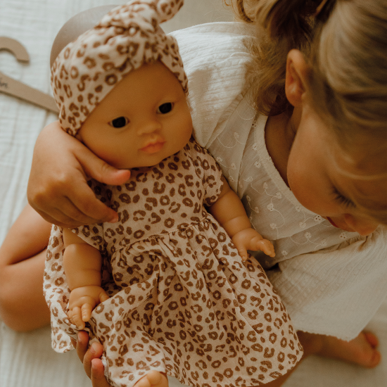 Robe poupée - Léopard beige