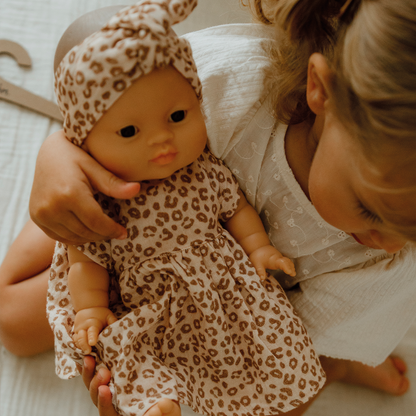 Robe poupée - Léopard beige