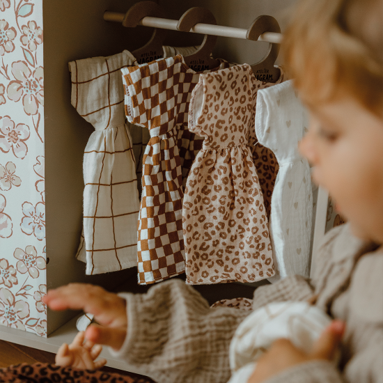 Robe poupée - Léopard beige