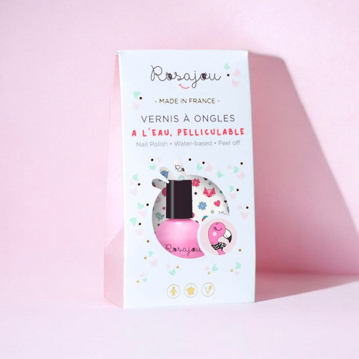 Vernis à l'eau et pelliculable - Rose "Flamingo"