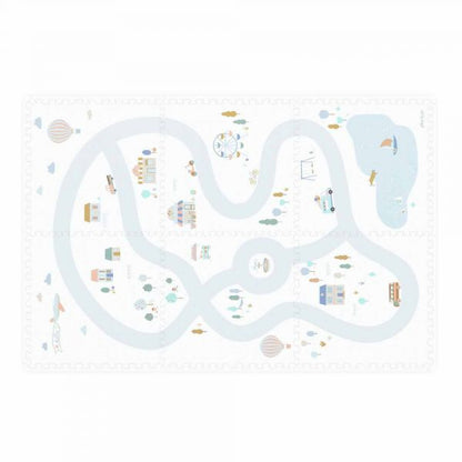Tapis puzzel, boîte de rangement & mini maison - Village