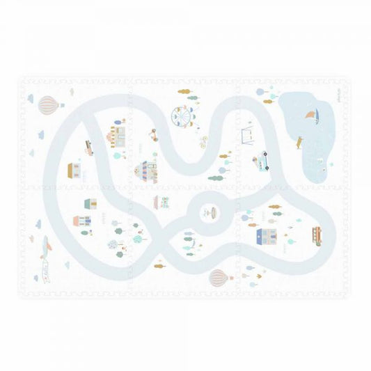Tapis puzzel, boîte de rangement & mini maison - Village
