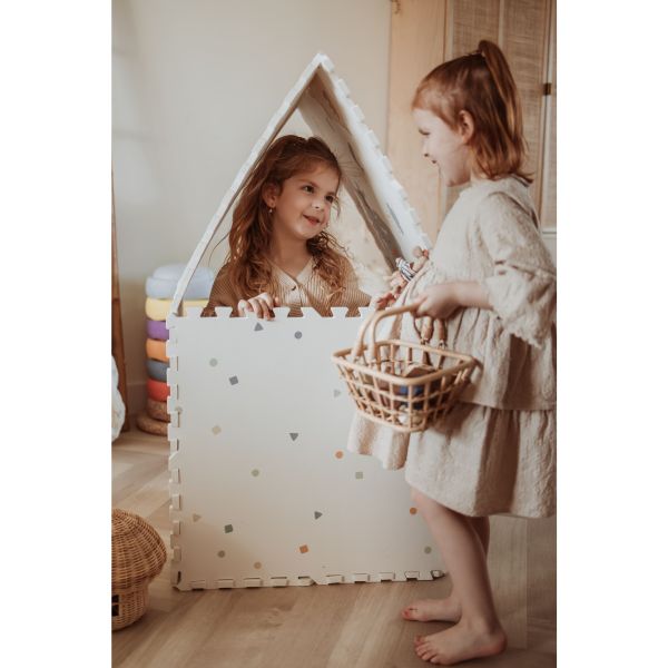 Tapis puzzel, boîte de rangement & mini maison - Worldmap